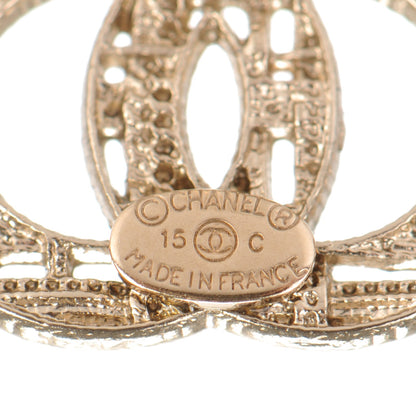 Chanel Tweed Effect CC Earrings Gold 4 of 4