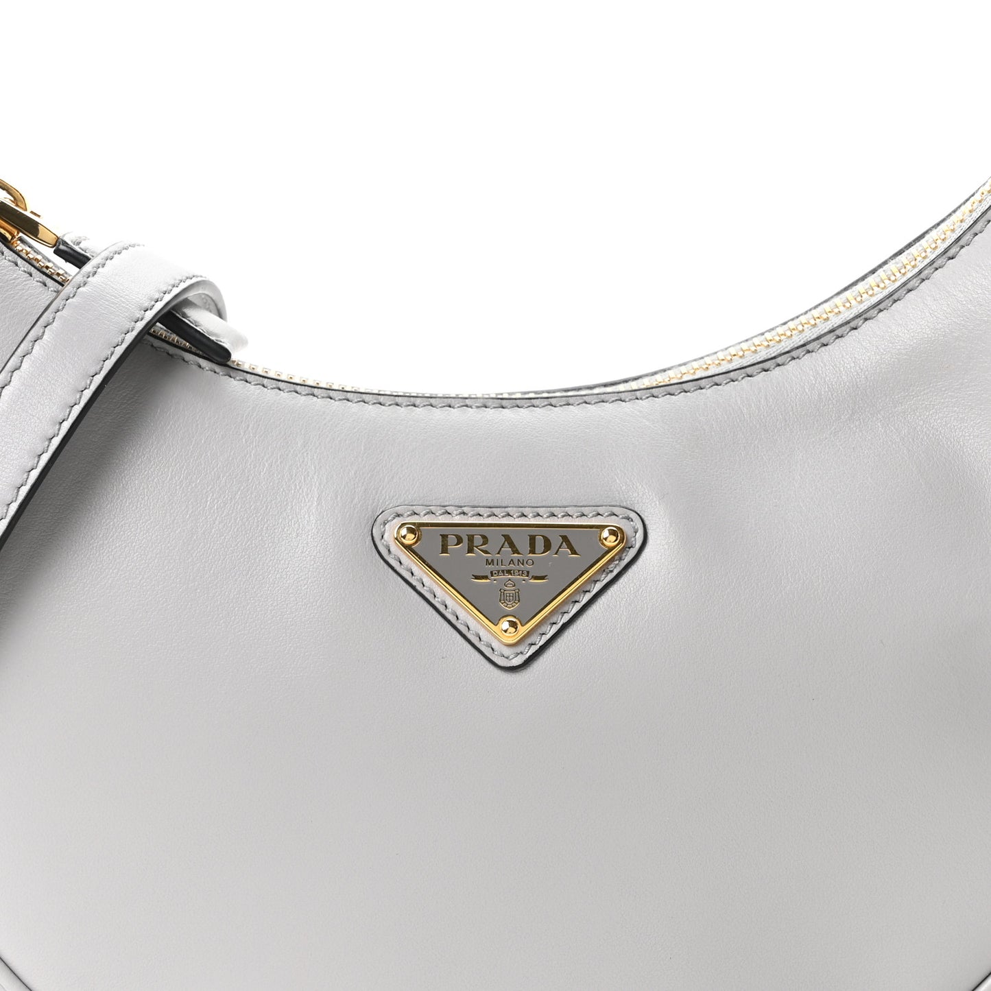 Soft Calfskin Arque Shoulder Bag Granito