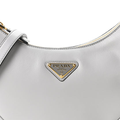 Prada Soft Calfskin Arque Shoulder Bag Granito 8 of 10