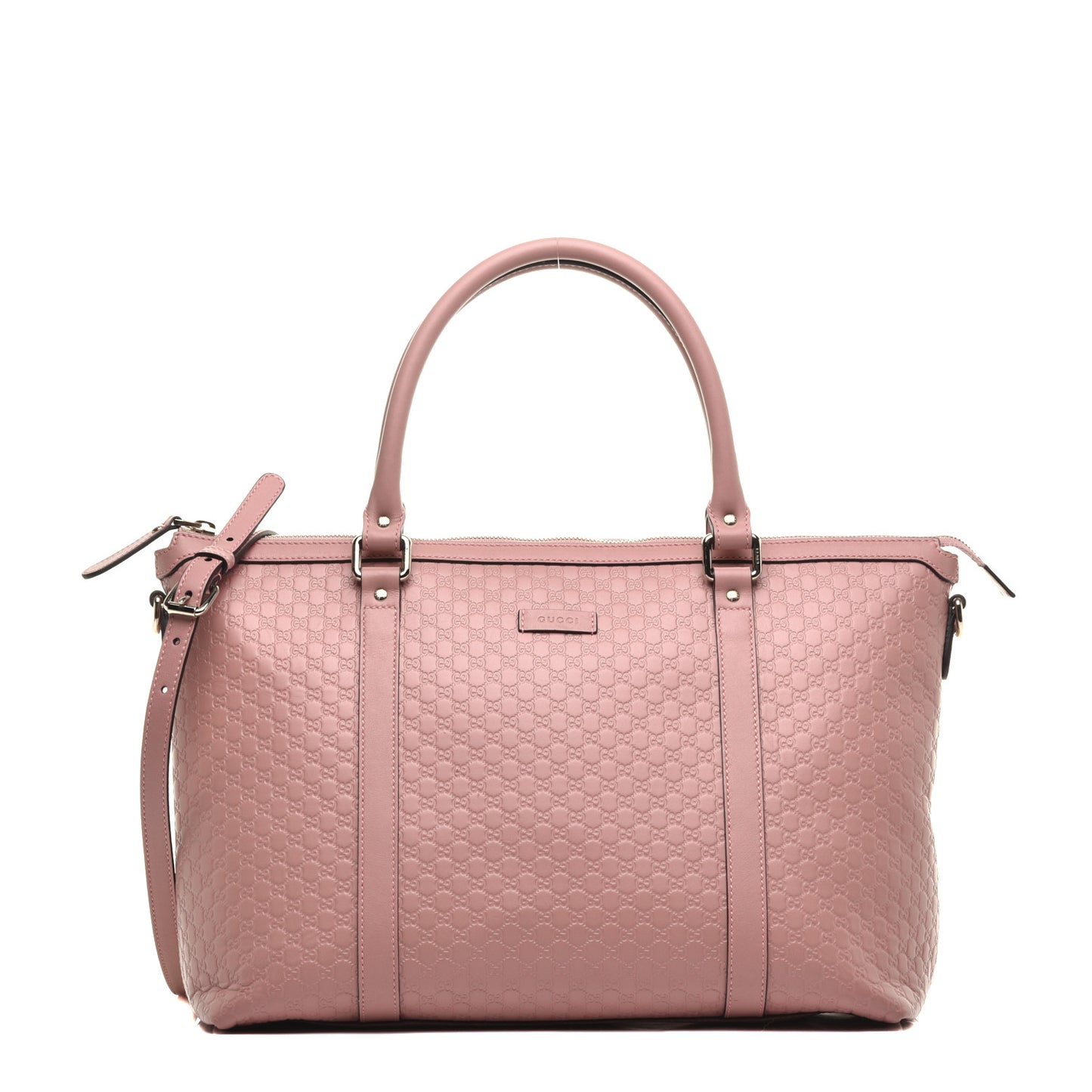 Soft Microguccissima Medium Zippered Satchel Soft Pink