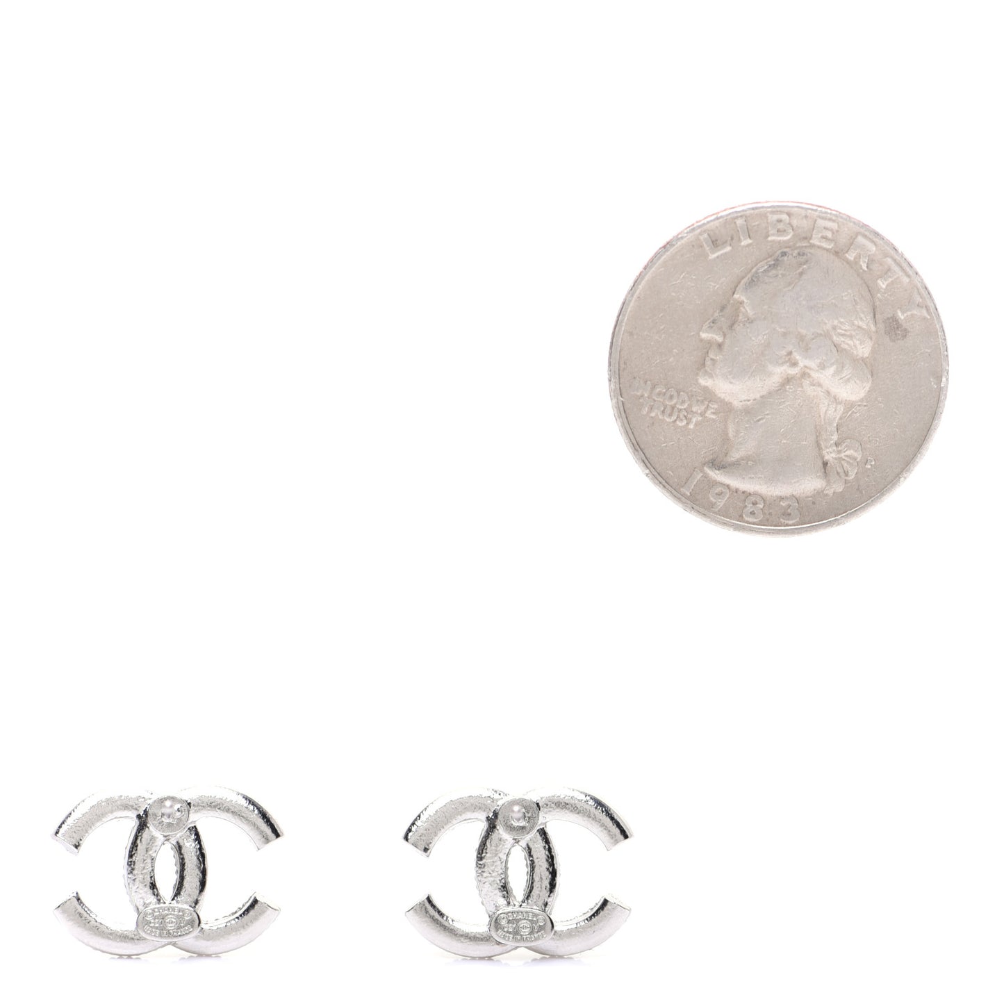 Crystal CC Earrings Silver