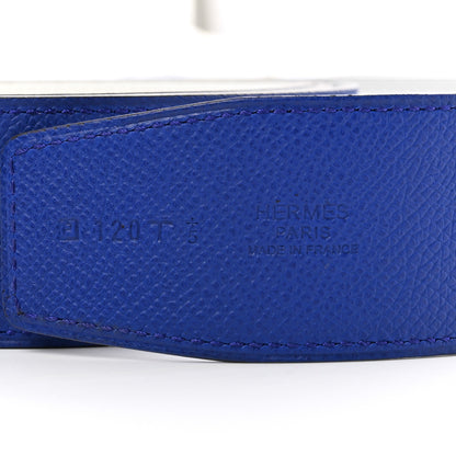 Hermes Epsom 42mm Belt Strap 120 48 Bleu Electrique White 5 of 6
