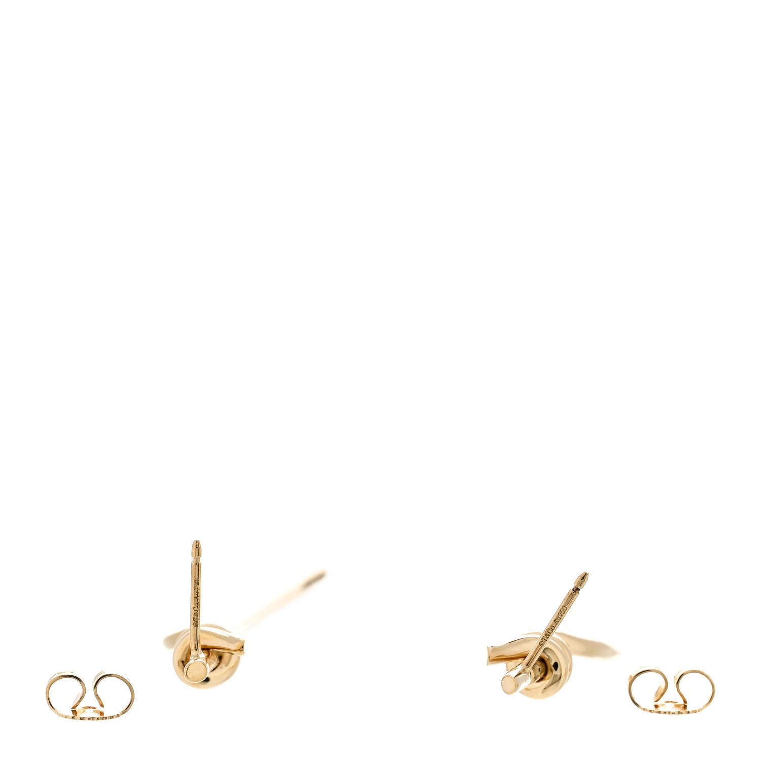Tiffany 18K Yellow Gold Diamond Tiffany Knot Drop Earrings 3 of 5