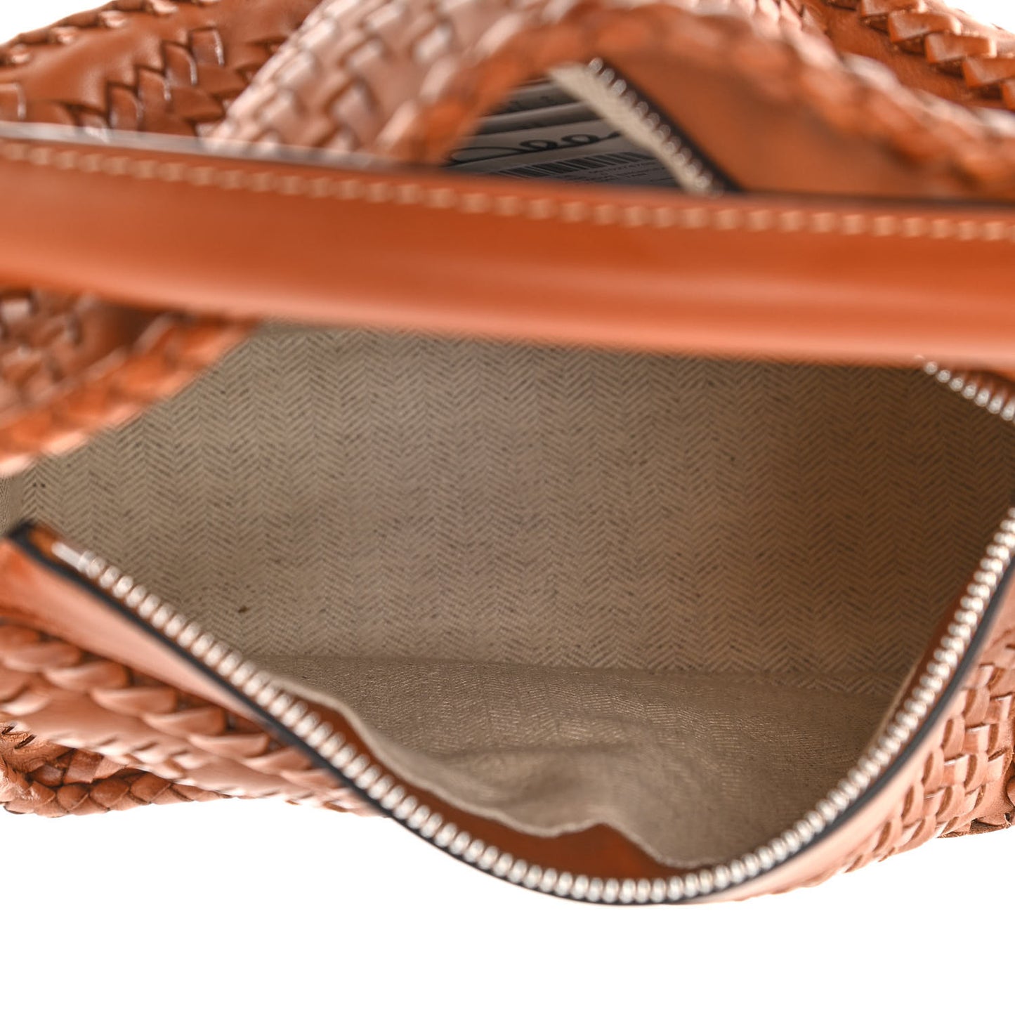 Calfskin Woven Small Puzzle Bag Tan