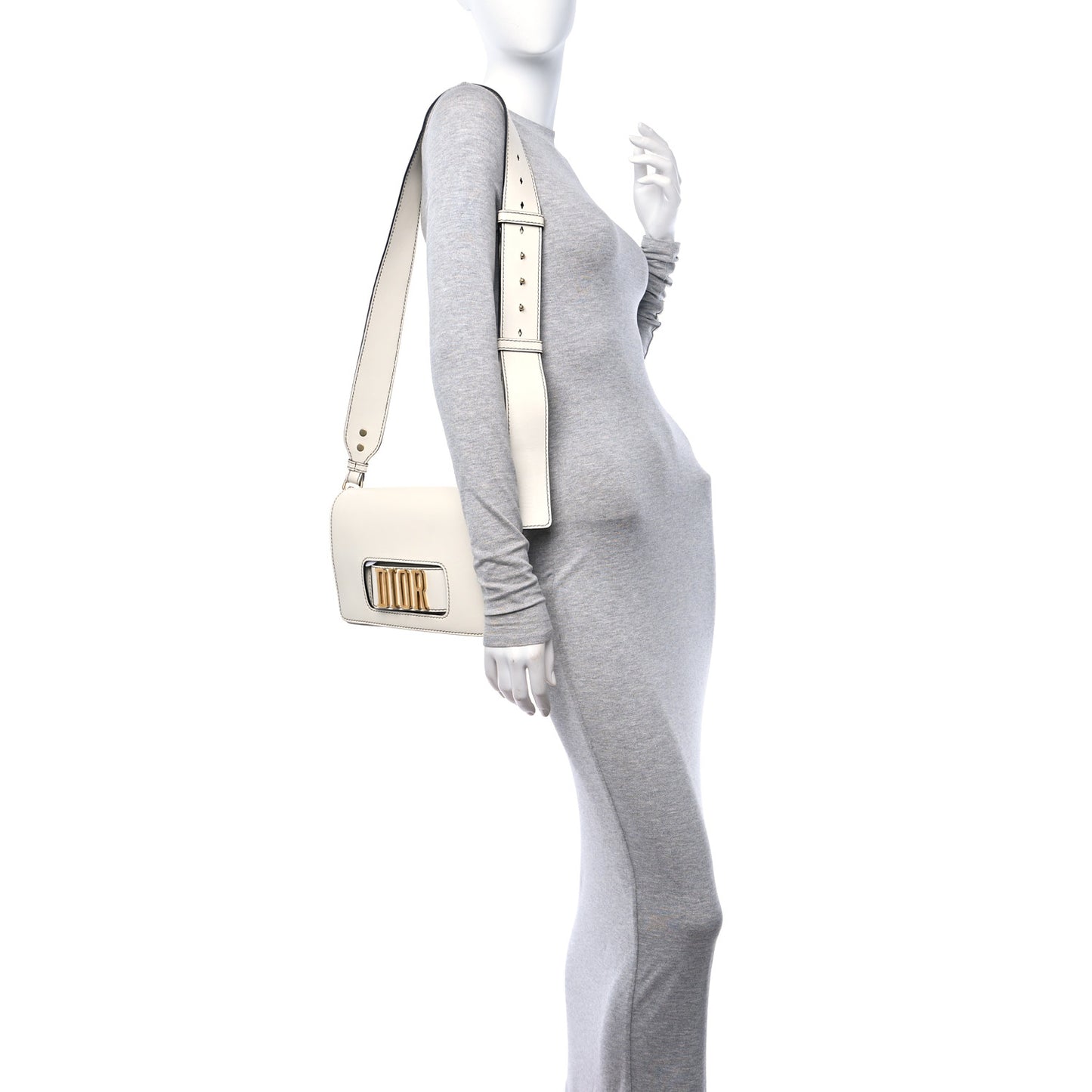 Smooth Calfskin Dio(r)evolution Flap Bag Off White