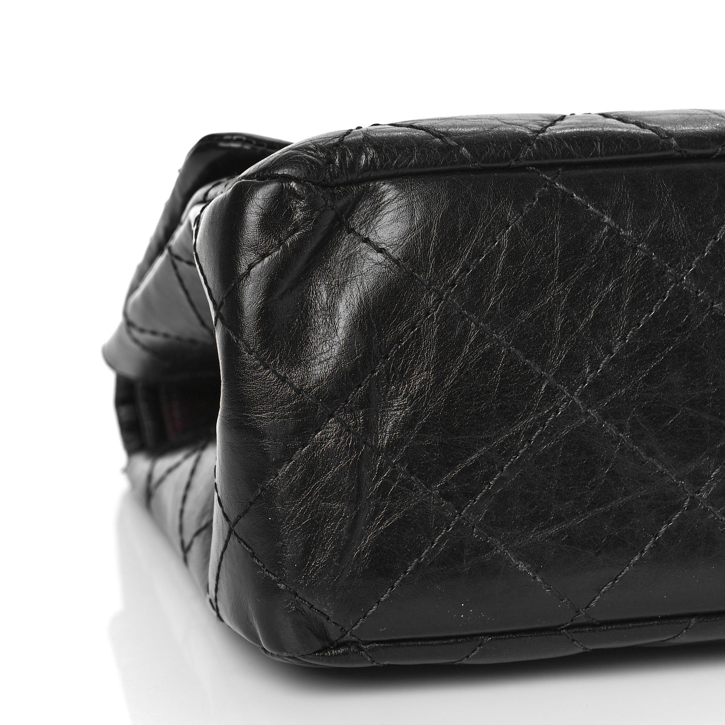 Aged Calfskin Quilted 2.55 Reissue 227 Flap Black