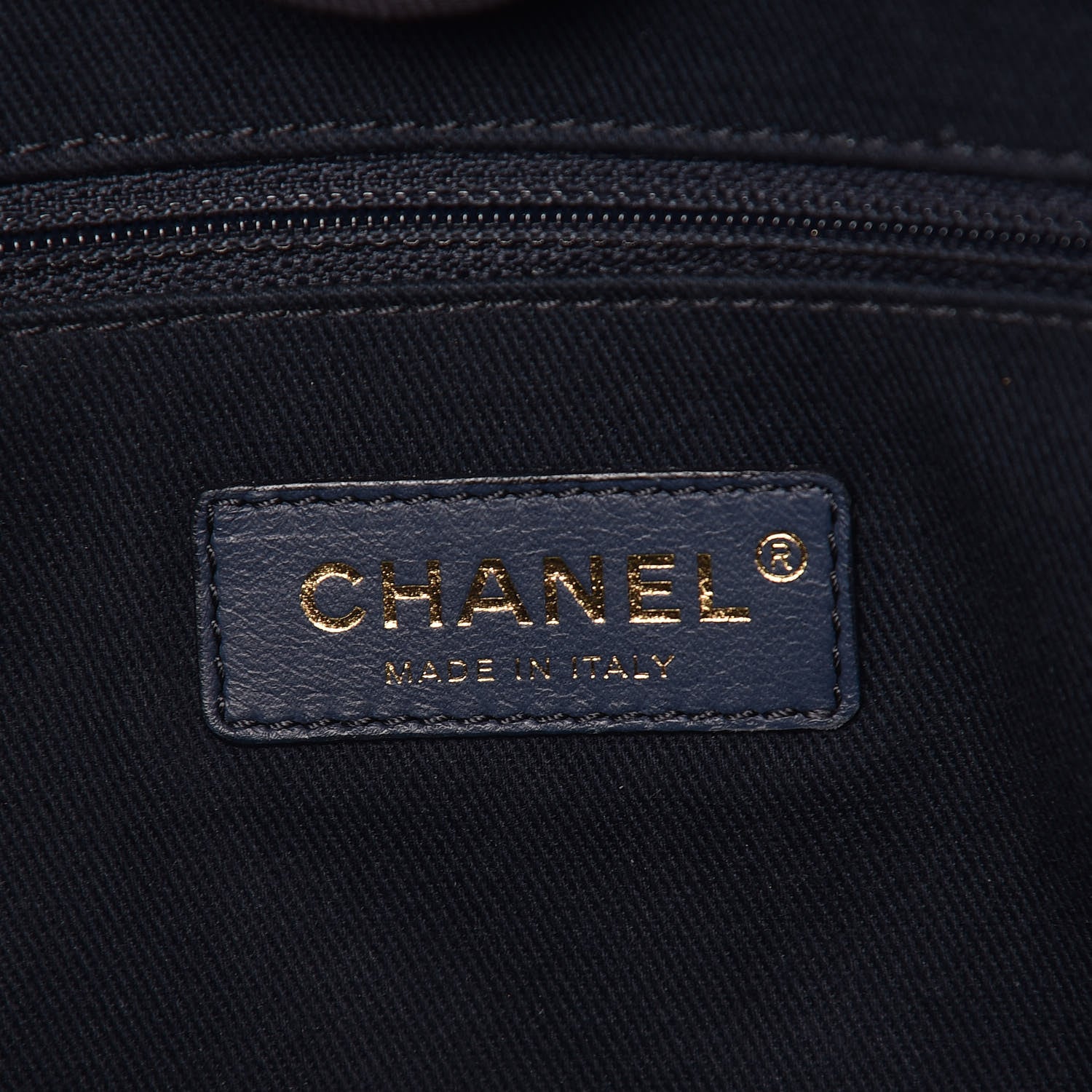 Chanel Lurex Canvas Small Deauville Tote Navy Blue Gold 8 of 11