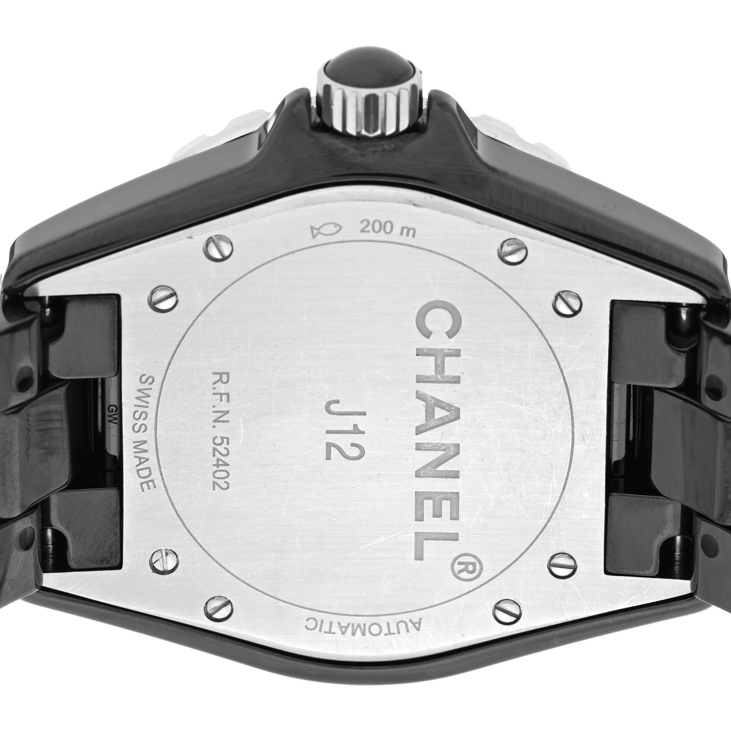 Stainless Steel Ceramic Diamond 38mm J12 Automatic Watch Black