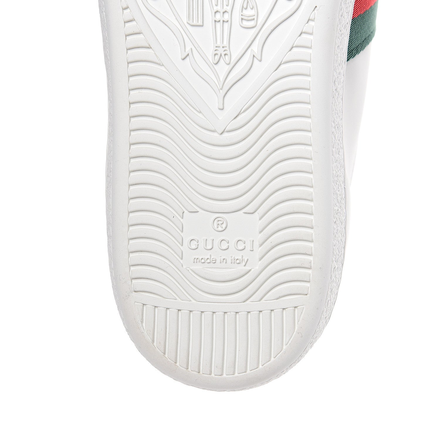 Gucci Calfskin Ayers Bee Embroidered Womens Ace Sneakers 37.5 White Green 8 of 10