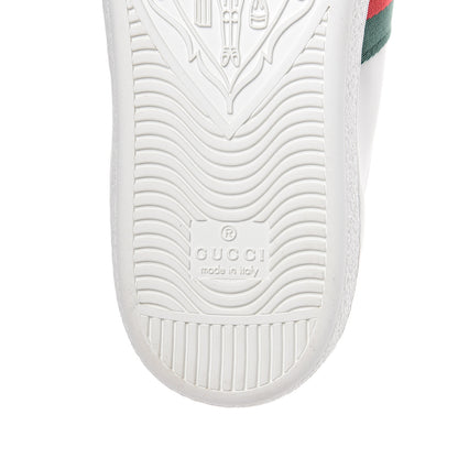 Gucci Calfskin Ayers Bee Embroidered Womens Ace Sneakers 37.5 White Green 8 of 10
