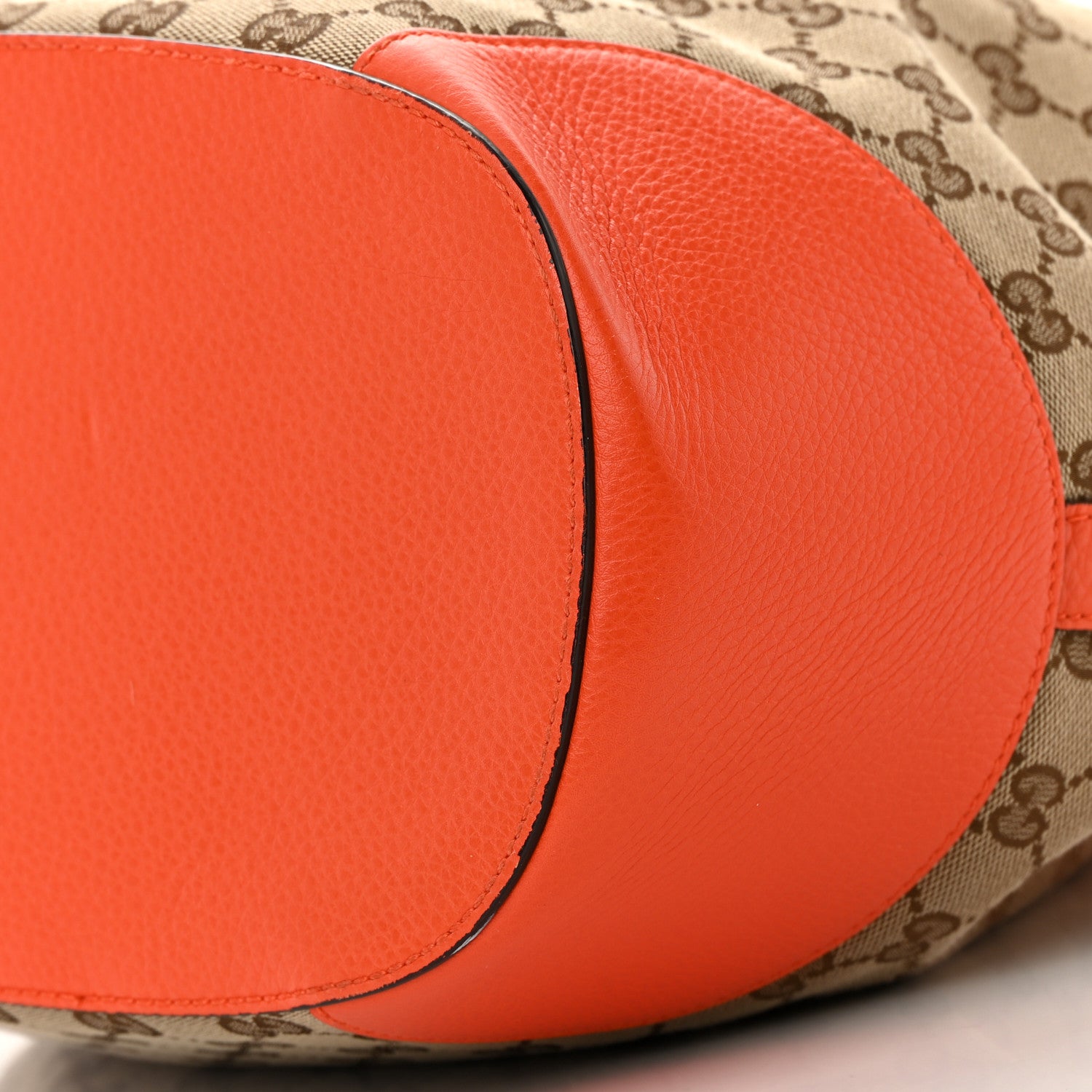 Gucci GG Monogram Calfskin Bucket Bag Orange 10 of 19