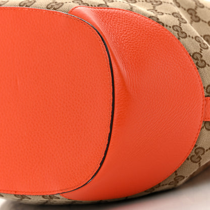 Gucci GG Monogram Calfskin Bucket Bag Orange 10 of 19