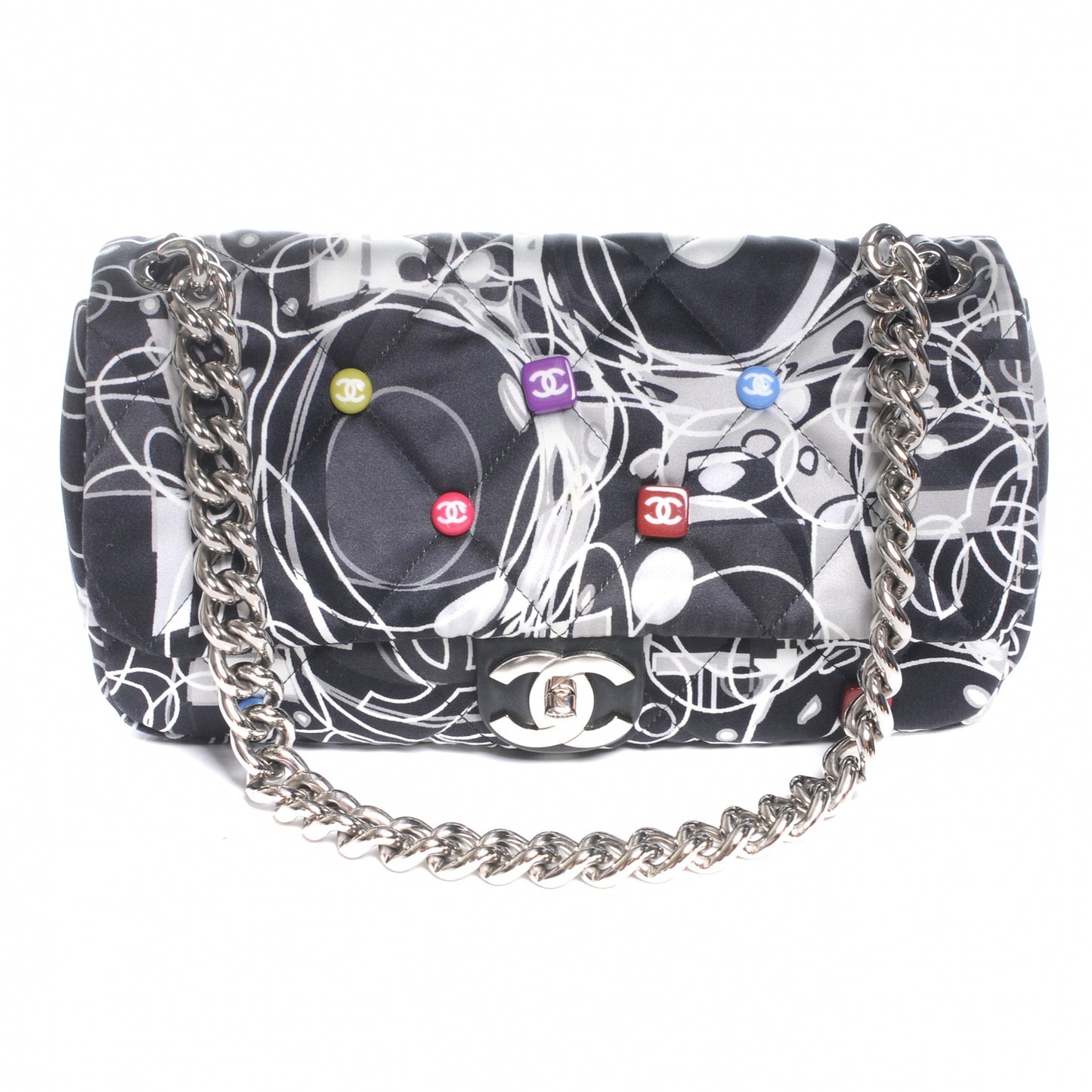 Satin Quilted Medium Kaleidoscope Flap
