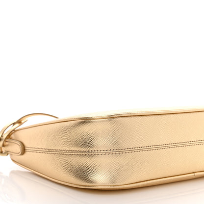 Prada Saffiano Lux Mini Re-Edition Shoulder Bag Platino 9 of 11