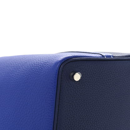 Hermes Taurillon Clemence Casaque Picotin Lock 18 PM Bleu Electrique Bleu Encre 11 of 13