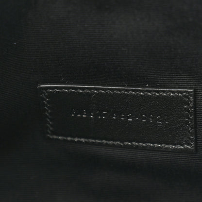 Saint Laurent Grain De Poudre Matelasse Chevron Monogram Envelope Clutch Black 7 of 8