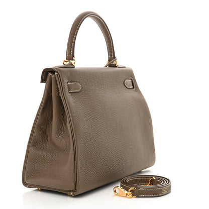 Hermes Taurillon Clemence Kelly Retourne 28 Etoupe 3 of 11