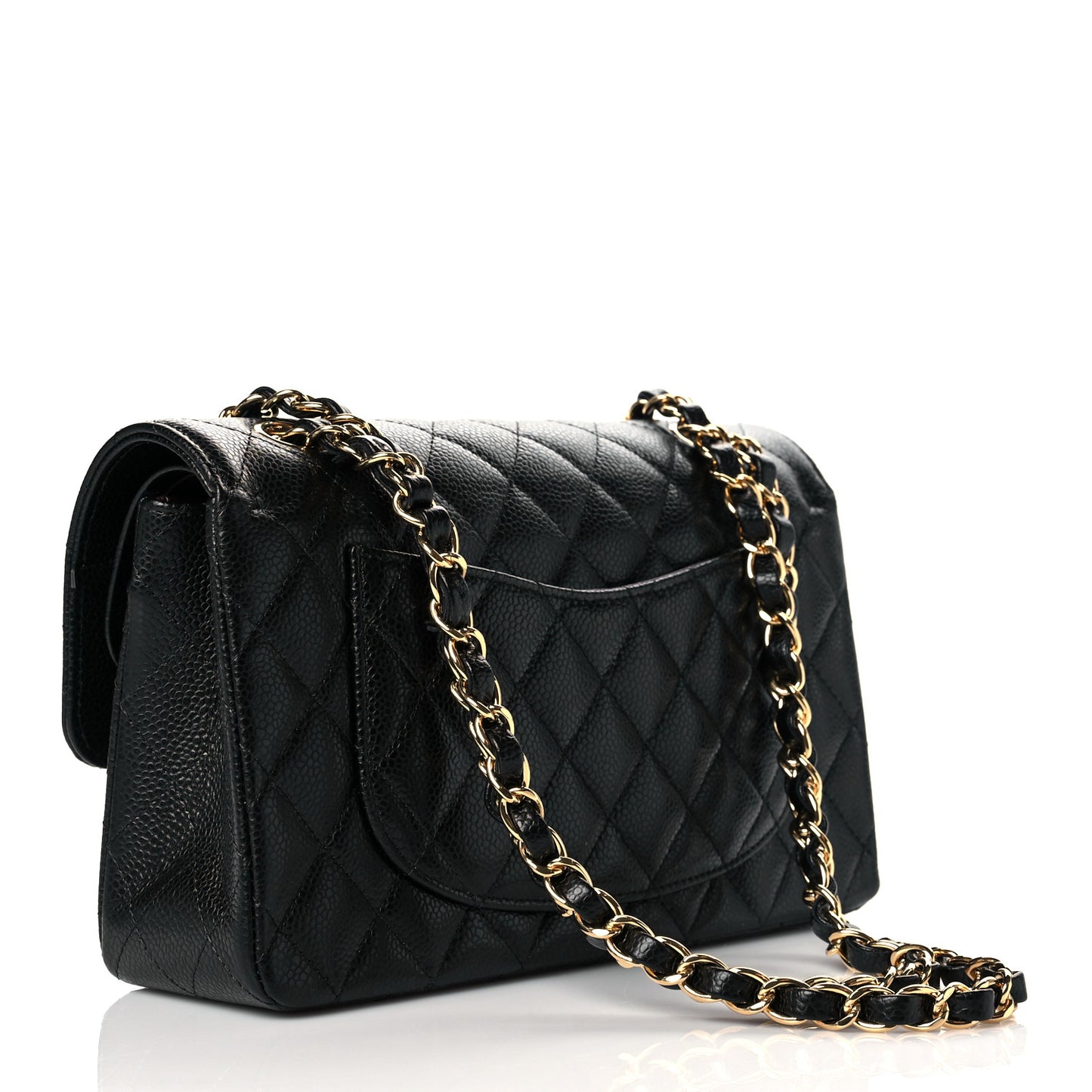 Caviar Quilted Small Double Flap Black
