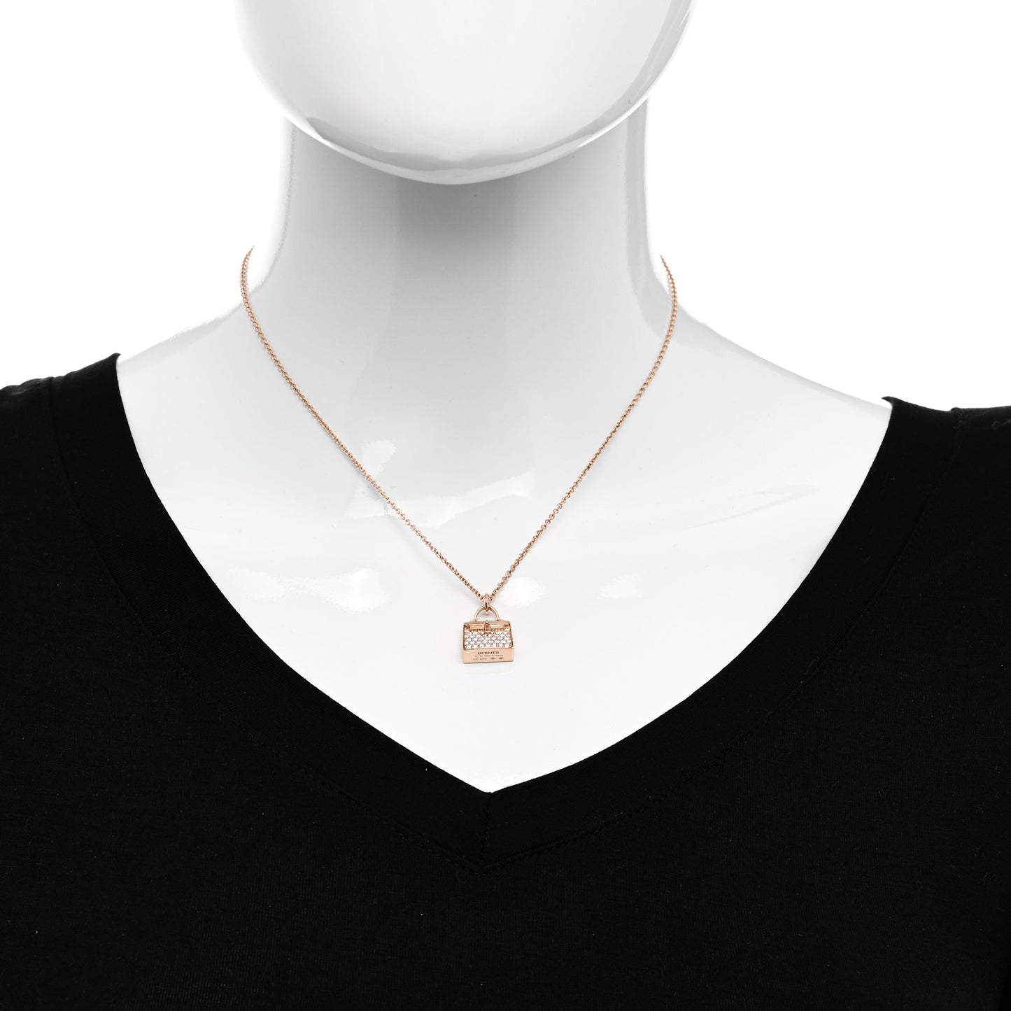 18K Rose Gold Diamond Kelly Amulettes Pendant Necklace