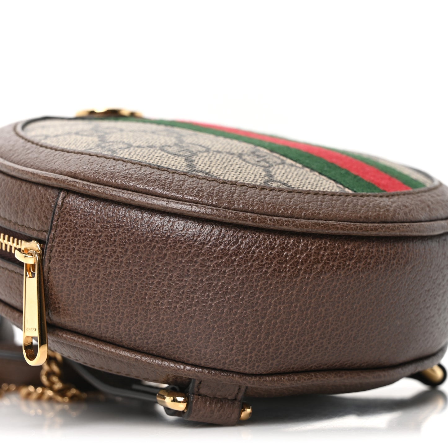 GG Supreme Monogram Web Mini Ophidia Round Backpack Brown