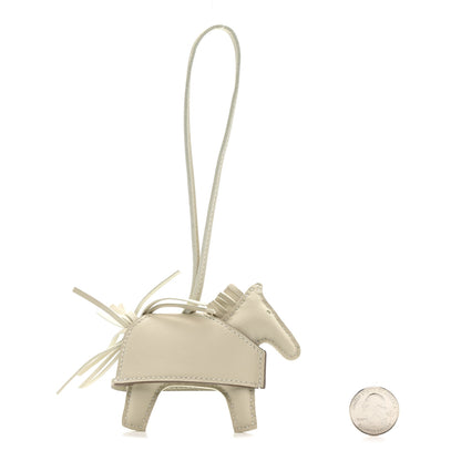 Hermes Milo Lambskin Studded Grigri Rodeo Robeo Rock Horse Bag Charm PM Craie 2 of 4