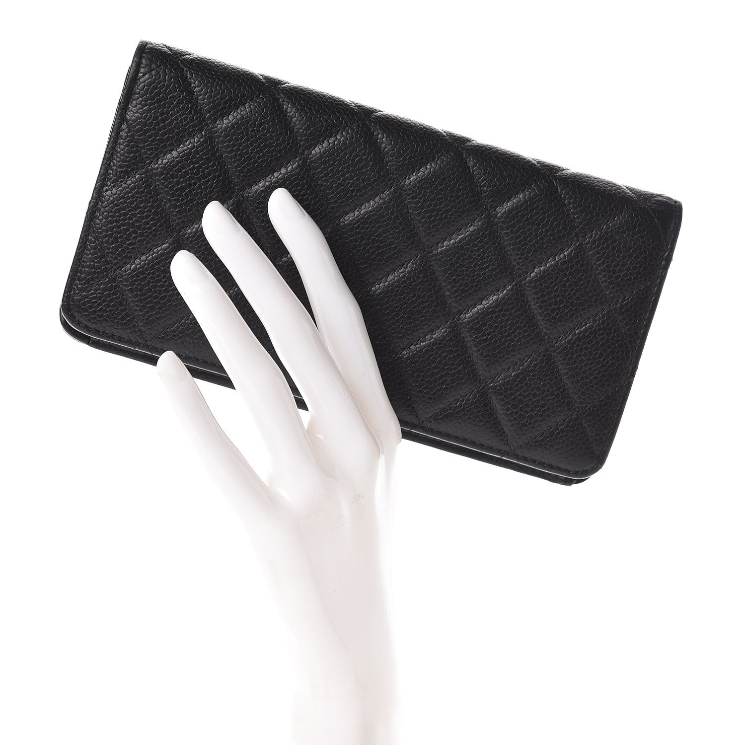 Chanel Caviar Quilted Yen Wallet Black 2 of 11