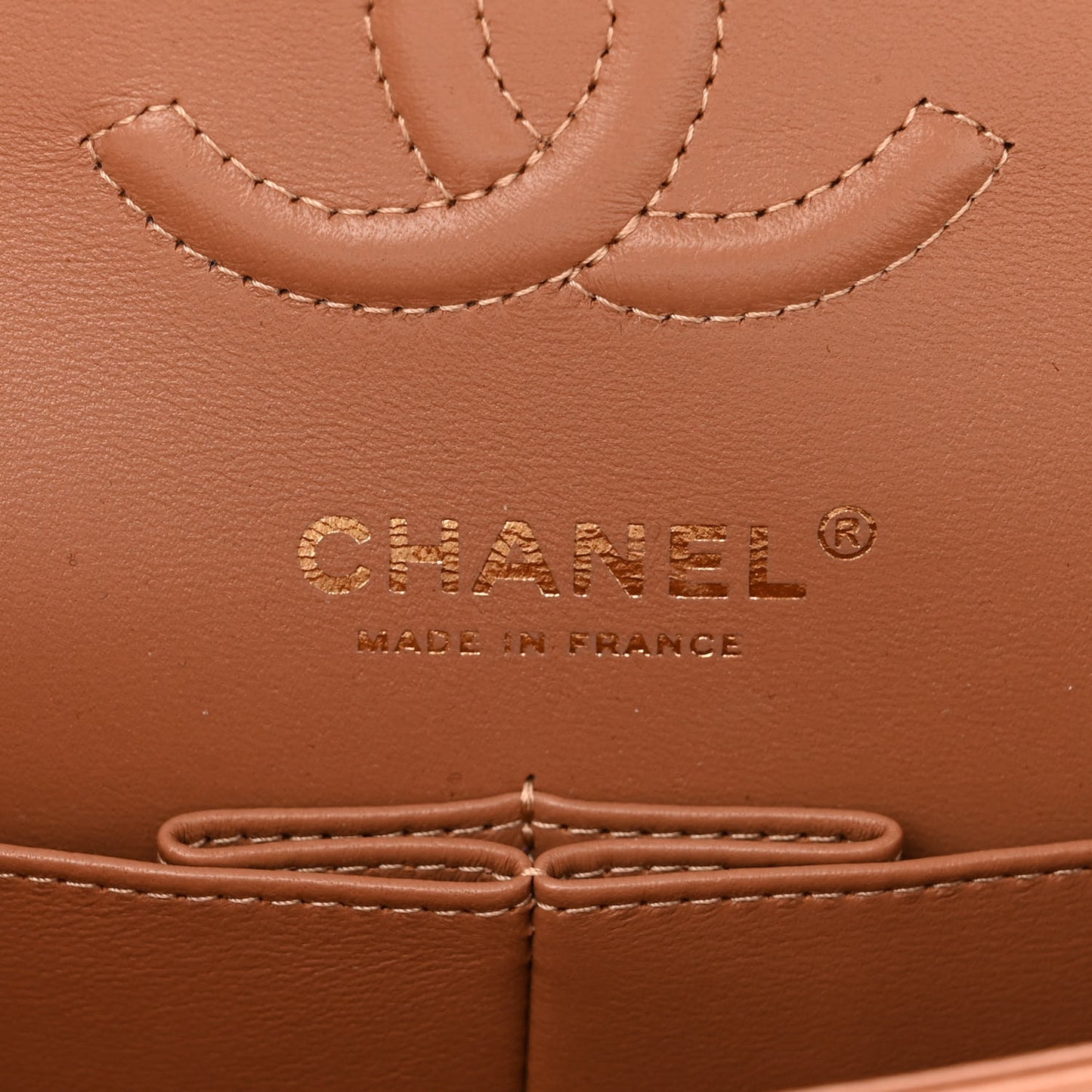 Lambskin Quilted Small Double Flap Brown