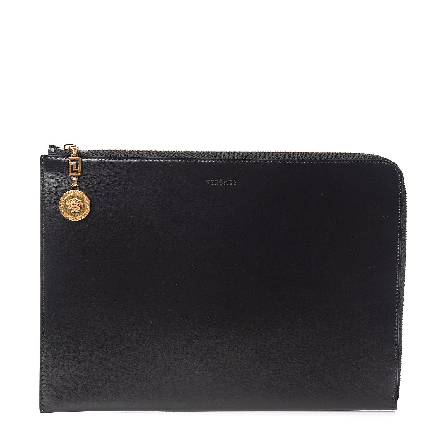 Versace Vitello Zip Pouch Black 1 of 7