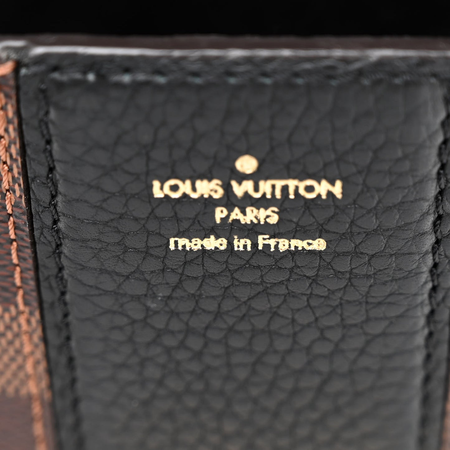 Damier Ebene Cuir Taurillon Wight Black