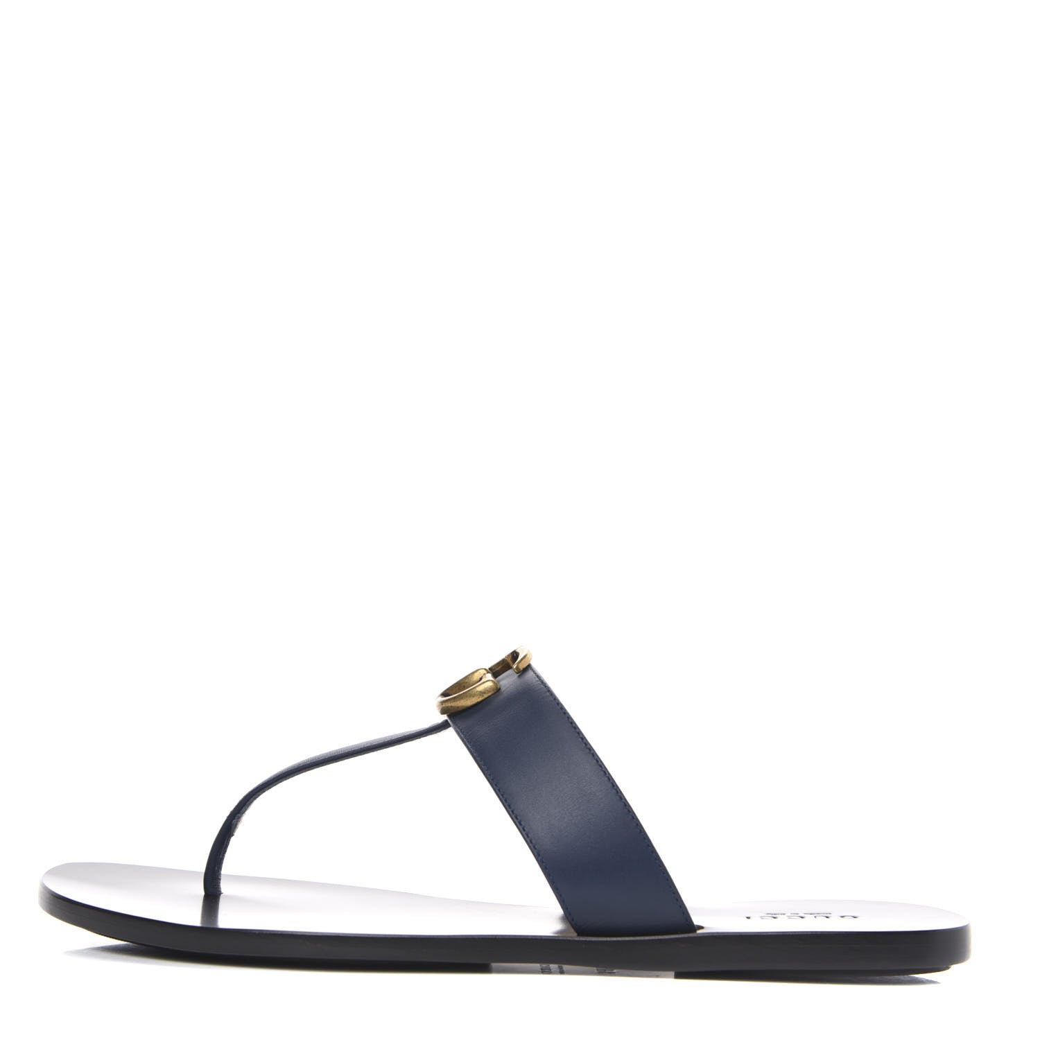 Gucci Calfskin GG Marmont Thong Sandals 38.5 Blue Agata 1 of 8