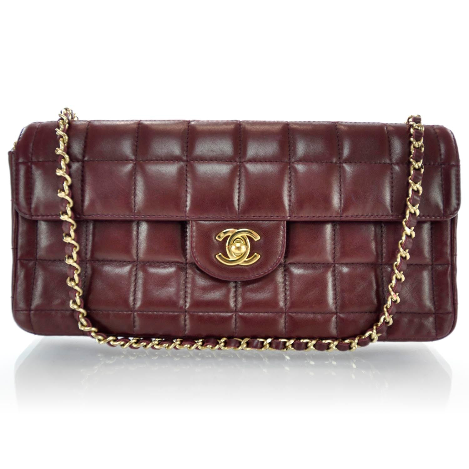 Chanel Lambskin East West Chocolate Bar Flap 1 of 9