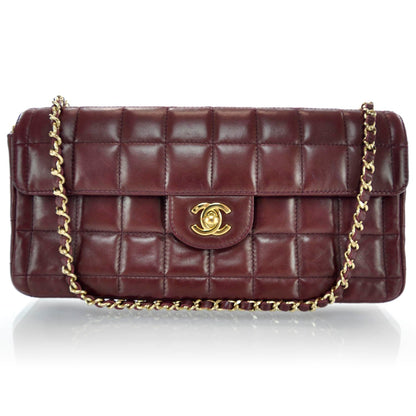 Chanel Lambskin East West Chocolate Bar Flap 1 of 9
