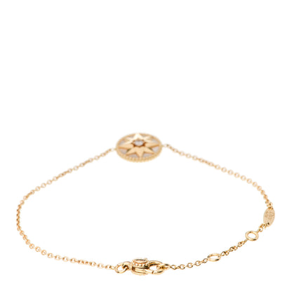 Christian Dior 18K Yellow Gold Diamond Mother of Pearl Rose Des Vents Bracelet 2 of 5