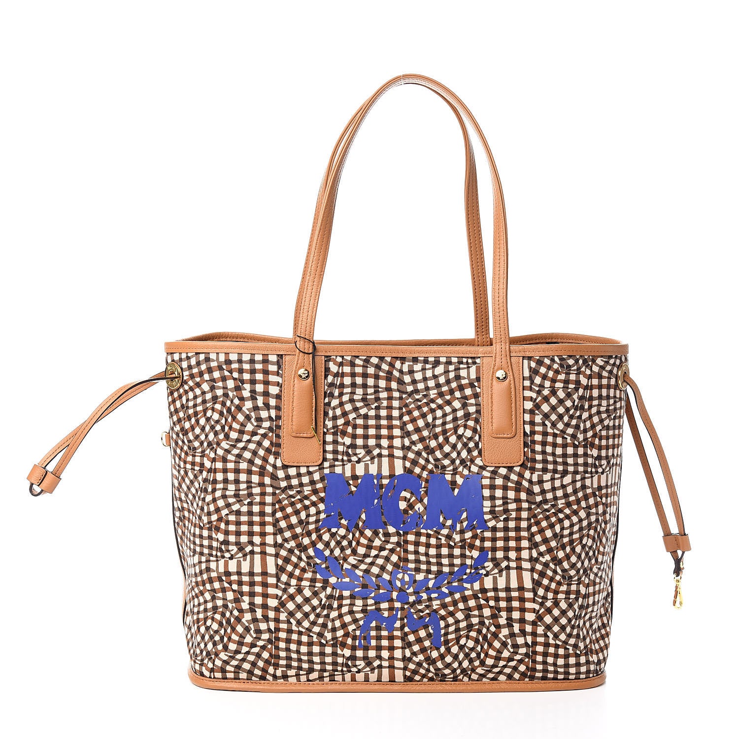 MCM Visetos Medium Liz Reversible Shopper Tote Cognac 7 of 18