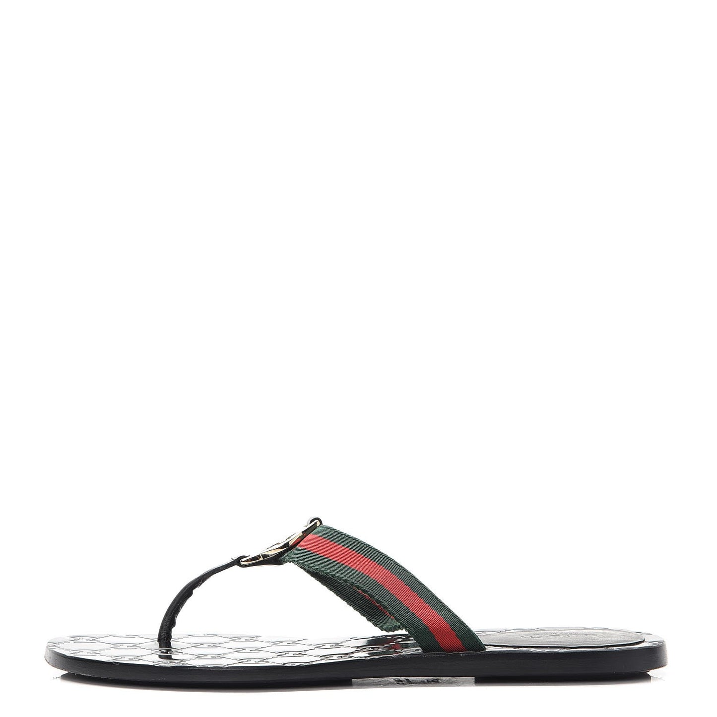 Nylon Guccissima Web Womens Thong Sandals 37 Green Red Black