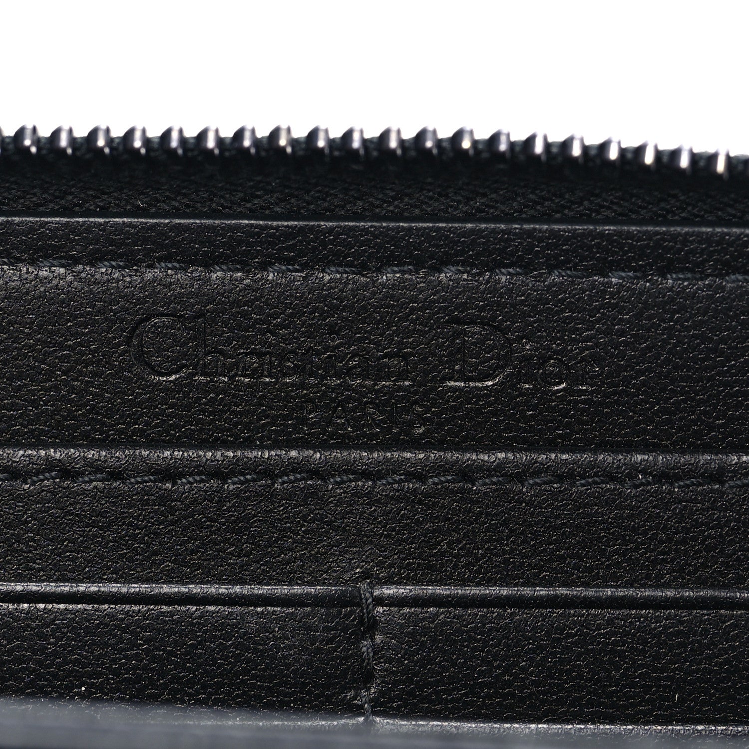 Christian Dior Lambskin Cannage Lady Dior Zip Wallet Black 7 of 8