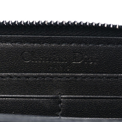 Christian Dior Lambskin Cannage Lady Dior Zip Wallet Black 7 of 8