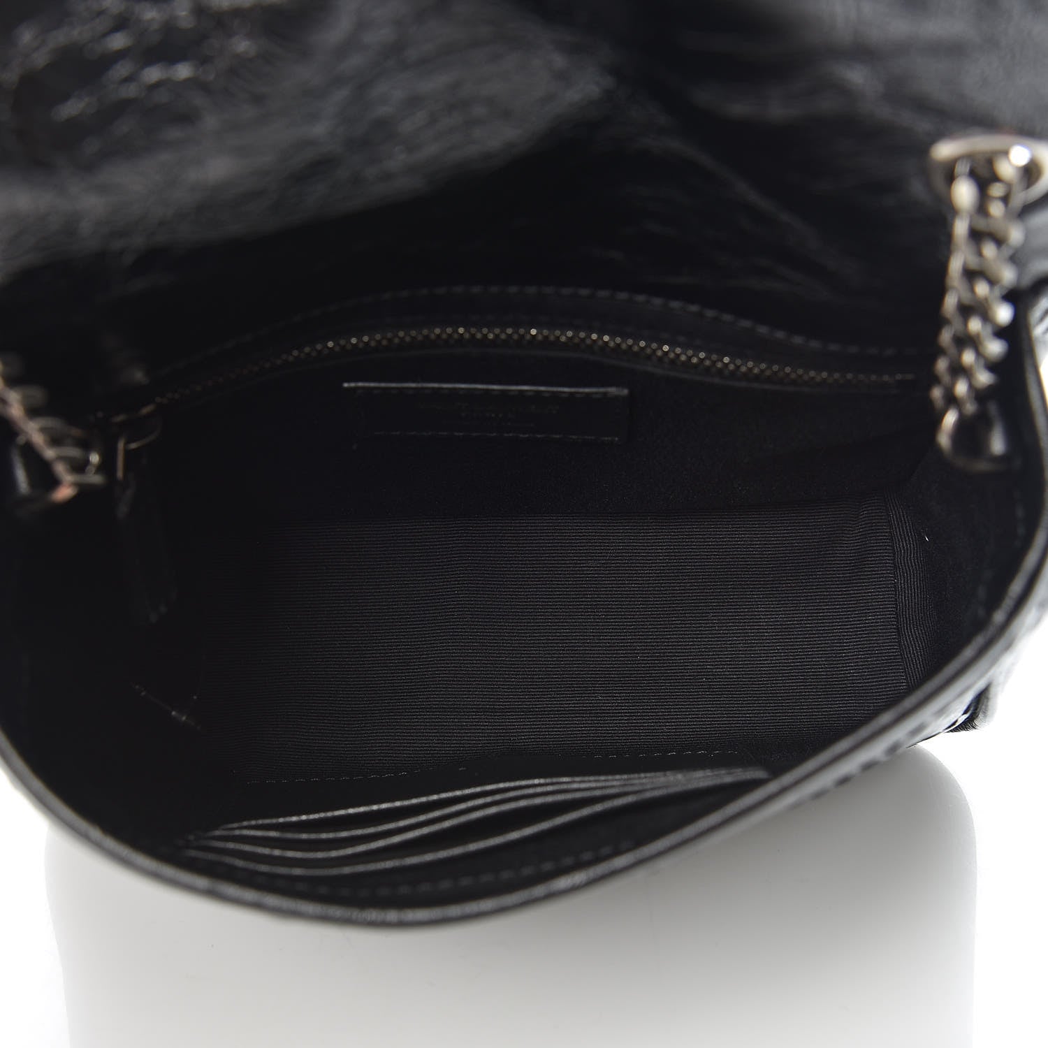 Saint Laurent Crinkled Calfskin Matelasse Monogram Niki Chain Wallet Black 7 of 9