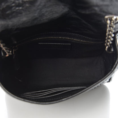 Saint Laurent Crinkled Calfskin Matelasse Monogram Niki Chain Wallet Black 7 of 9
