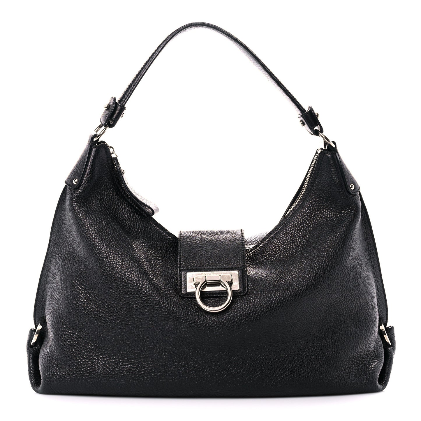 Calfskin Fanisa Gancini Hobo Black