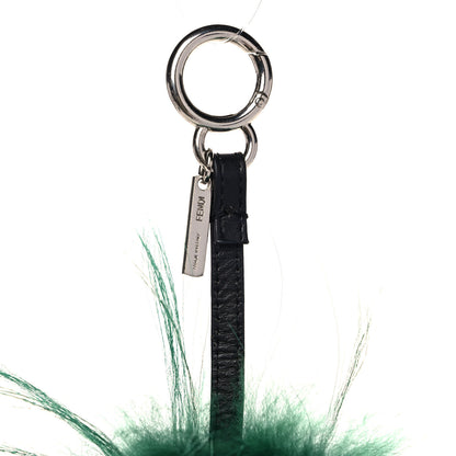 Fendi Fox Rabbit Goat Mink Fur Vitello Flamingo Minty Monster Bag Bug Charm Green Apple Multicolor 3 of 4