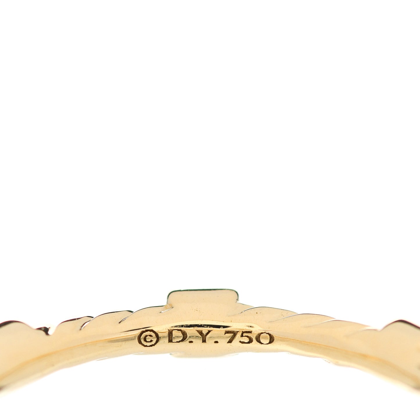 18K Yellow Gold Diamond Cable Collectibles Stack Ring 54 7