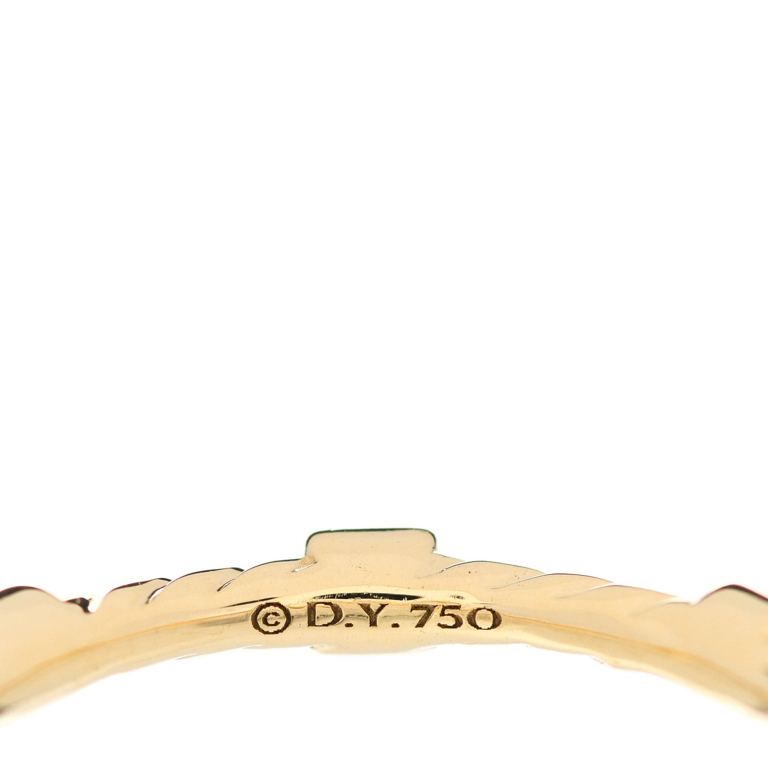 David Yurman 18K Yellow Gold Diamond Cable Collectibles Stack Ring 54 7 4 of 5