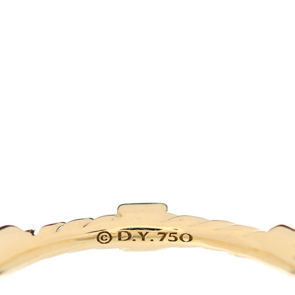 David Yurman 18K Yellow Gold Diamond Cable Collectibles Stack Ring 54 7 4 of 5