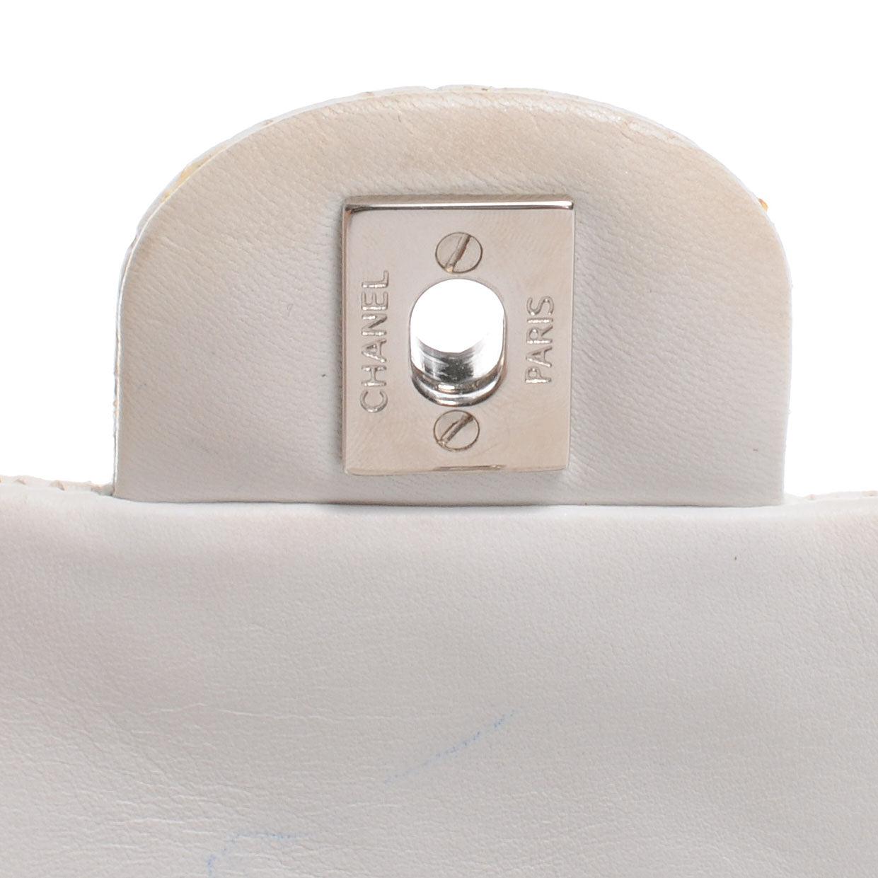 Lambskin Perforated Mini Flap Bag White