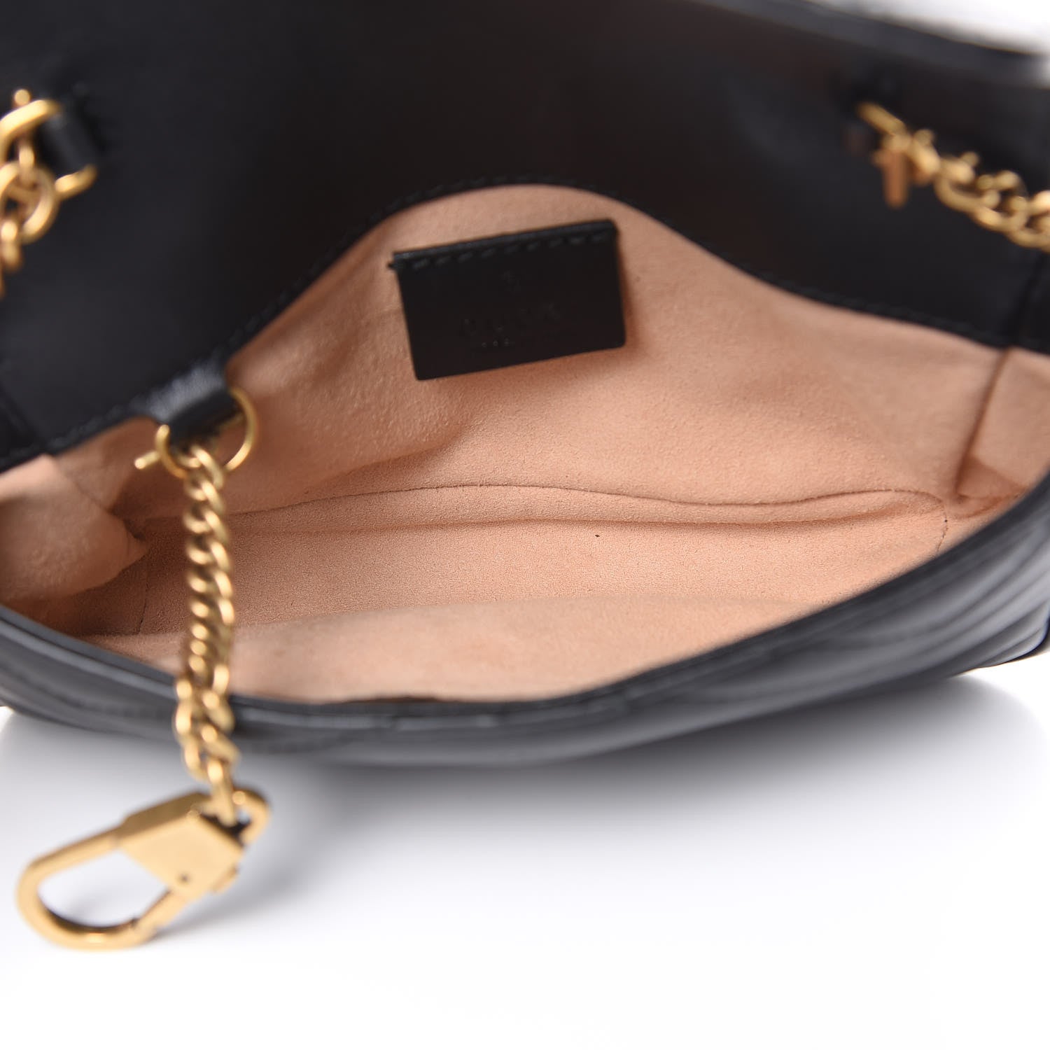 Gucci Calfskin Matelasse Super Mini GG Marmont Shoulder Bag Black 5 of 13