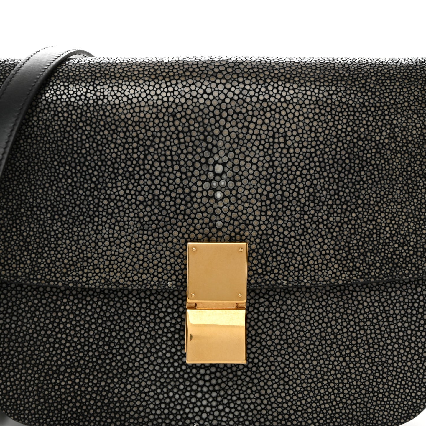 Stingray Medium Classic Box Flap Bag Navy