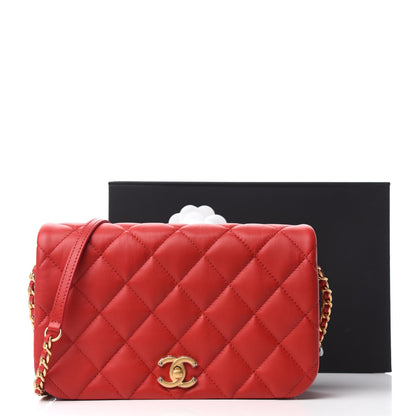 Chanel Calfskin Quilted Nailed CC Flap Bag Red 12 of 12