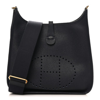 Hermes Taurillon Clemence EVELYNE III PM Bleu Nuit 1 of 10