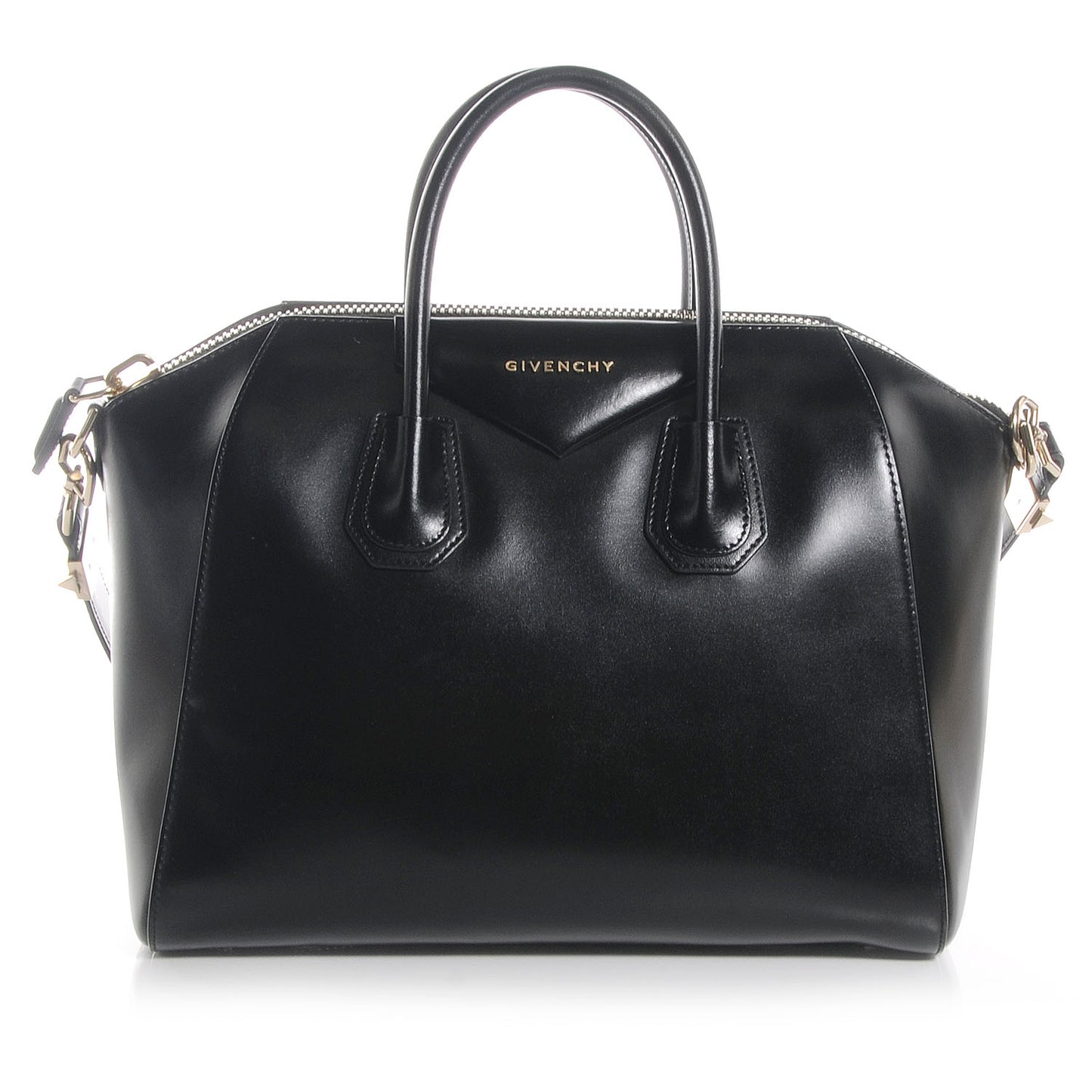 Shiny Lord Calfskin Medium Antigona Black